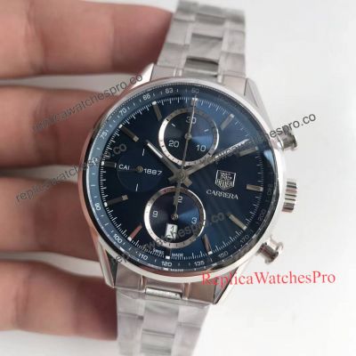 Tag Heuer Replica Watches - Calibre 1887 Blue Chronograph 43mm